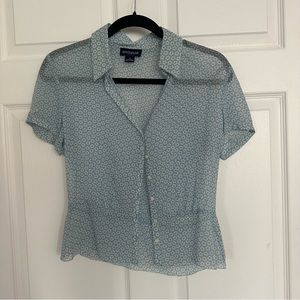 Sheer Floral Button Up